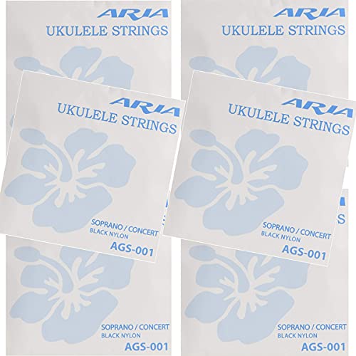 AA ubNiC EN \vm/RT[gp Aria Black Nylon Ukulele Strings AGS-001 (6Zbg)
