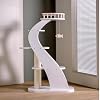SHENGOCASE Modern Stylish 52.4 inches Tall Wooden Cat Tree Tower, Aesthetic Cat Condo Ladder with 5-Level Big Perch Platform Bed for Window Viewing Watching Large Cat Maine Coon