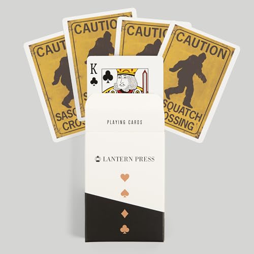 Baraja de 52 cartas tamaño póker Sasquatch Crossing Sign miniatura 6