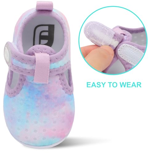 Baby Boys Girls Water Shoes Toddler Sports Sandals Barefoot Kids Aqua Sneakers Beach Swim Pool River Shoes GrPurple 12-18 Months Infant - Thumbnail 3