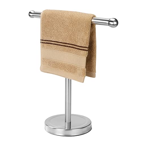 Hand Towel Holder Stand with Heavy Stainless Steel Base, T-Shape Towel Rack, Free-Standing Towel Holder Countertop for Bathroom (Brushed Nickel) Hand Towel Holder Stand with Heavy Stainless Steel Base, T-Shape Towel Rack, Free-Standing Towel Holder Countertop for Bathroom (Brushed Nickel)