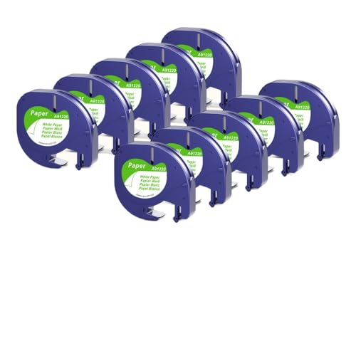 12mm 5-20PK�}���`�J���[�v���X�`�b�N�y�[�p�[���x���e�[�v4M���[�x�����[�J�[LT100H LT-100T 91200 91201�ƌ݊���(10PK paper white)