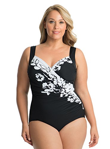 Miraclesuit Women's Plus Size Swimwear Sanibel Tummy Control Underwire Bra One Piece Swimsuit