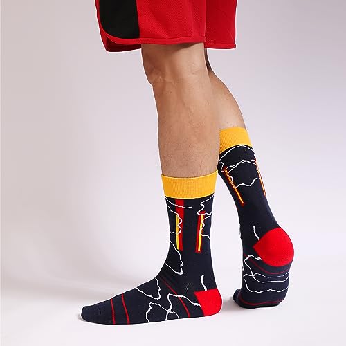 Image of HHX YONLEE Dress Socks 5 /6 /10 Pairs Crew Argyle Colorful Cotton Novelty Casual Happy Fun