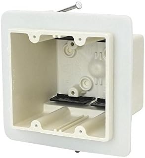 Allied Moulded Products 2302-NKV Fiberglass Reinforced Thermoset Polyester 2-Gang Residential/Receptacle Electrical Switch Box 4 Inch x 3-3/4 Inch x 3-7/16 Inch 37 Cubic-Inch FiberglassBox™