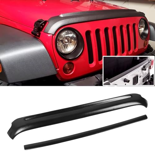 Kit de protector deflector Alomejor de ABS para capó y portón trasero de JK 2007-2017 2