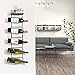Towel Rack Wall Mounted with Top Shelf,Towel/Wine Rack Holder Organizer with 5 Compartments and Top Wooden Shelf for Bathroom Storage Bath Towels, 30.7