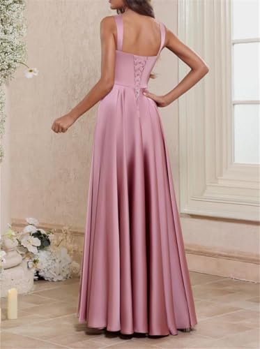 Robe de cocktail noire en satin taille 54 avec fente flatteuse pour femme - 4
