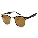 zeroUV - Premium Half Frame Horn Rimmed Sunglasses with Metal Rivets (Classic Series | Tortoise / Amber)