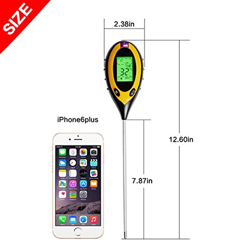 GrandBeing 4-in-1 bodemtester, bodemmeter, bodemvochtigheidsmeter, bodem, pH-waarde, temperatuur, luchtvochtigheid… - Image 5