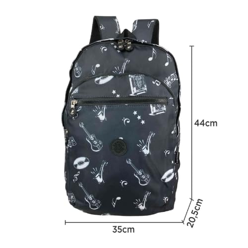 Mochila Juvenil Casual, Escolar, Passeio, Viagem Tulsa Poliéster Santino SAM115U (Preto)