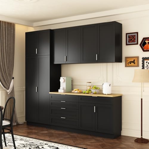 JOIKUJIA Kitchen Cabinet Set with Drawers, Shelves & Doors