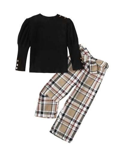 Image of Little Girls Clothes Kids Fall Winter Outfits Pant Set for Girl Age 4-8