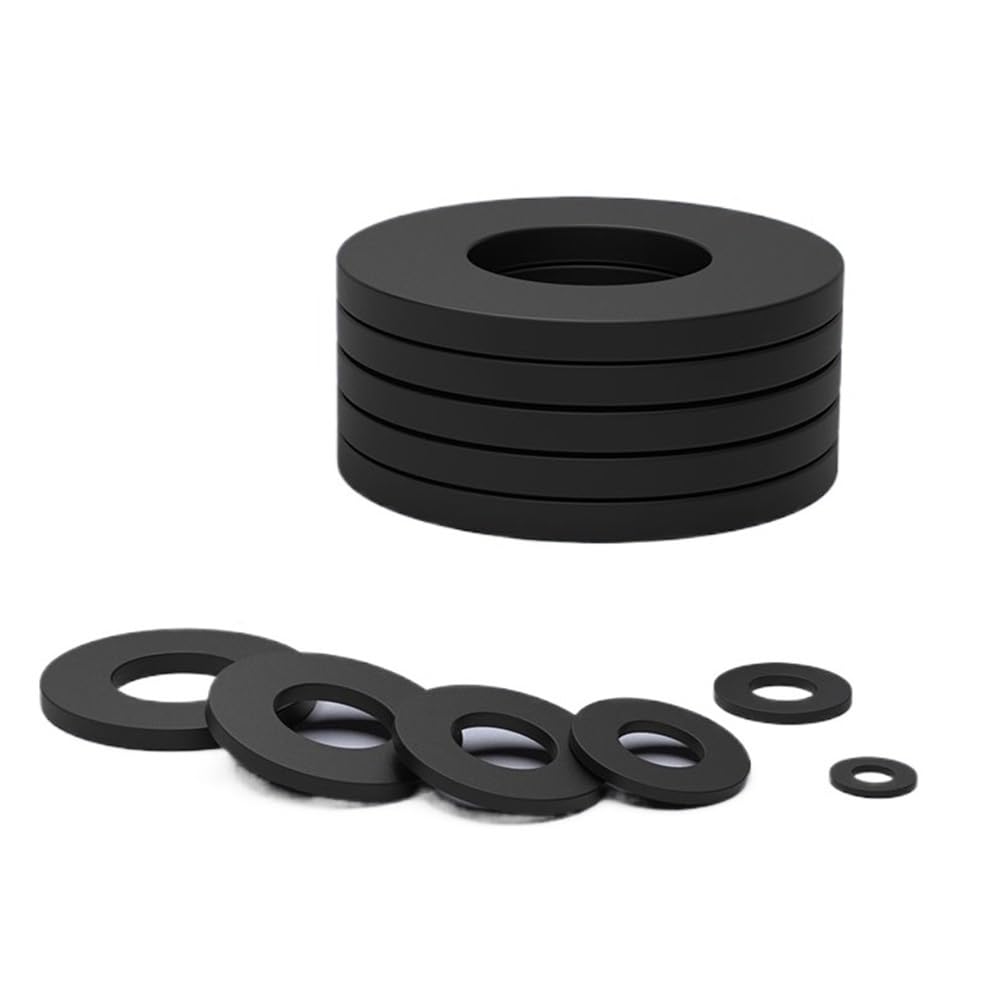 Arandelas para fontanería 50 arandelas planas de goma negra, espaciador de sellado de tornillo, diámetro interior de 3 mm a 32 mm, anillo de junta de sellado de aislamiento (4 x 9 mm)(15x23mm)