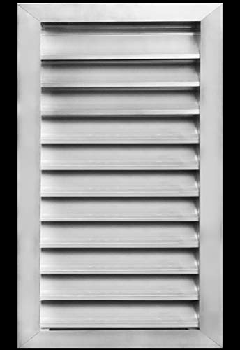 HVAC Premium 14"W x 24"H Aluminum Exterior Gable Louver Vent for Walls & Crawlspace - Weather-Resistant Air Grille with Screen Mesh - [Outer Dimensions 15.75"W x 25.75"H]