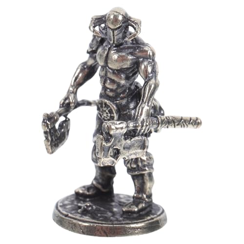 DEARMAMY Miniatur Samurai Figur aus Kupfernickel Mittelalterliche Japanische Krieger Statue Kompakte Schreibtischdekoration Historische Sammlerstück Deko