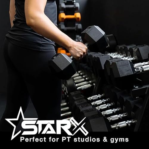 Image of StarX Hexagonal Rubber Dumbbells 2.5kg Pair Fixed Weight Dumbbell (2.5KG*2) Fixed Weight Dumbbell (5 kg)