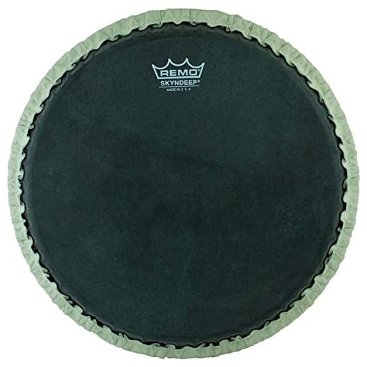 Remo Conga Drumhead, Tucked, 11", SKYNDEEP,"Black Calfskin" Graphic