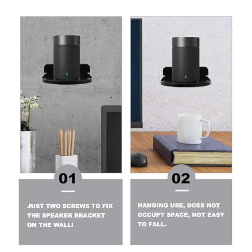 Soporte de pared para altavoz inteligente de material ABS resistente negro 8