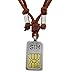 Produktbild Veuer Echtleder Echtes Leder Hals-Kette Schmuck für Herren Mobile SIM Karte Geschenk zu Weihnachten für Männer, Freund, Ehe-Mann