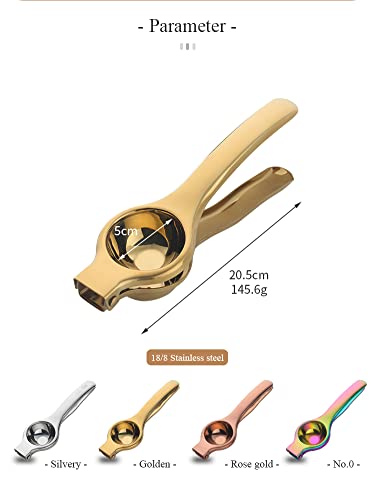 Buyer Star Quality Metal Lemon Squeezer, Citrus Juicer, Manual Lemon Press For Extracting The Most Juice Possible (Gold) #TOP7