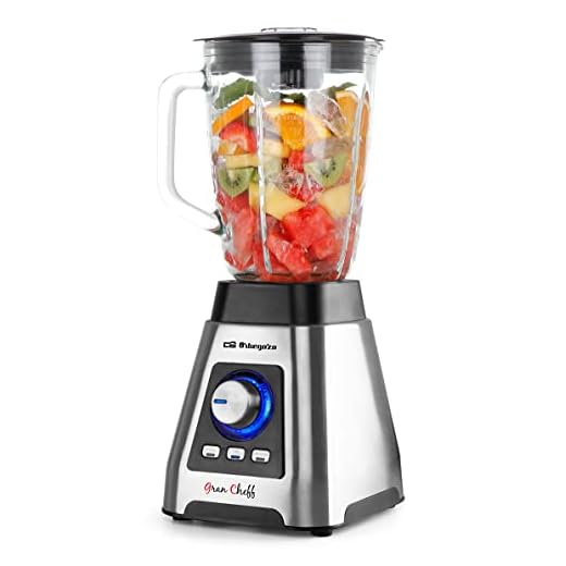 Orbegozo BV 15000 - Batidora de vaso inox, 7 velocidades, 3 funciones programadas, cuchilla de titanio, jarra de cristal de 1,5 L, 1500 W