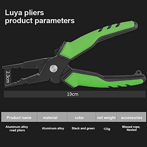 Alicate de pesca com alicate e alicate de pesca de alumínio com cabo de pesca e pegador de lábios de