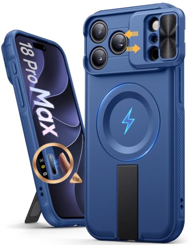 Vihibii Etui iPhone 18 Pro Max Stojak Osłona Aparatu, Niebieski