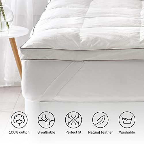 Miniatura 9 de Pikolin - Topper De Hotel Plumas 135x190 Cm - Sensación Nube - Sobrecolchón Grosor 5 Cm, Pluma 100 , Transpirable Gran Acogida, Extrasuave, Cubrecolchón