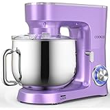 COOKLEE Stand Mixer, 9.5 Qt. 660W 10-Speed Electric Kitchen Mixer with Dishwasher-Safe Dough Hooks, Flat Beaters, Wire Whip & Pouring Shield...