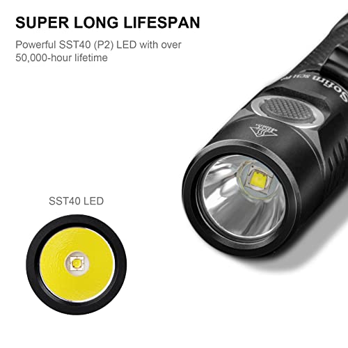 Sofirn Sc31 Pro Rechargeable Edc Flashlight, Super Bright 2000 Lumens Pocket Flashlight With Sst40 6500K Led, Andruril 2 Ui, Water Resistant Led Light With Diffuser Magnetic Tail Cap, For Camping #TOP2