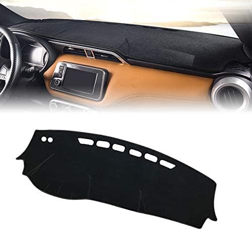 Custom Fit Dashboard Black Center Console Cover Dash Mat Protector Sunshield Cover Pad Carpet for Nissan Kicks 2017 2018 2019 (Black)