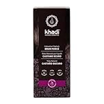 khadi CASTANO OSCURO Tinte vegetal para el cabello - Tinte para un color marrón oscuro intenso y brillante hasta un marrón negro intenso - 100% vegetal y natural - 100 g