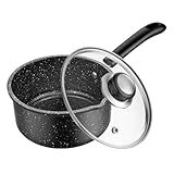 Angoily Milchtopf 18cm mit Deckel Medizinisch Beschichteter Haushaltstopf aus Stein...