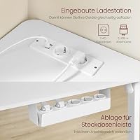 VASAGLE Höhenverstellbarer Schreibtisch, L-förmiger Eckschreibtisch – Ansicht 6