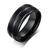 Bishilin Anillos de acero inoxidable para hombres acabado mate anillo de bici para hombre