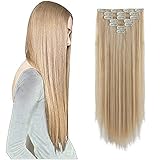 SYXLCYGG Blonde Hair Extensions ,Clip In Hair Extension 22'Straight Fluffy and not Tangled 18' Wavy Black Hair Pieces for Women Synthetic Cheap Curly Silver Grey White Halloween gifts 5 oz