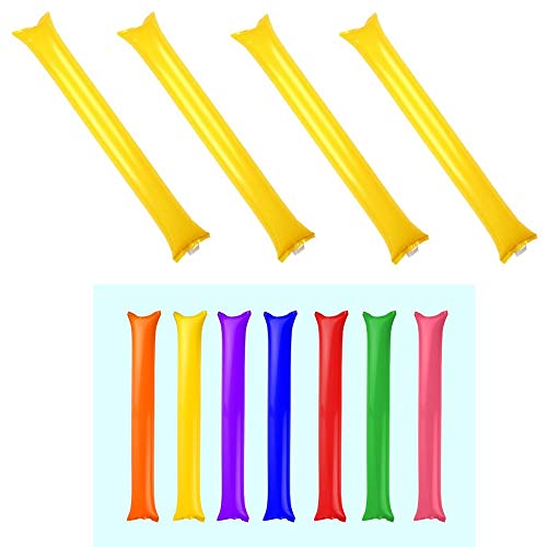 Creatyi 40 Pcs Thicken Bam Bam Thunder Sticks Cheering Sticks Cheerleading Cheering Sticks For Sports Cheers Ball Dance Basketball Football Noisemakers (Yellow) #TOP1