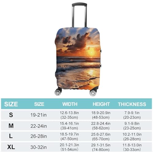 Beach Sunrise Travel Luggage Cover Anti-scratch Suitcase Cover Elastic Suitcase Protective Cover Fits 19-32 Inch Luggage XL2