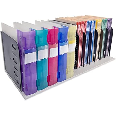 Ultimate Office TierDrop Topper 8 Slot Vertical File Organizer and Sorter with 9 Dividers That Adjust in 1 inch Increments. Converts into a Hanging File Folder Organizer with Included Rail Adapters Cover