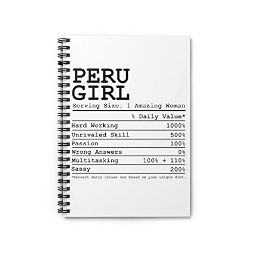 Spiral anteckningsbok humoristisk Camisa Blusa Enthusiast Peruano Pride patriotisk nyhet Nationalism en storlek