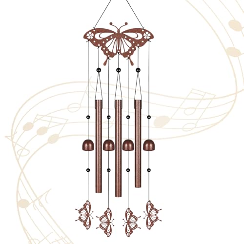 Metals Butterfly Wind Chimes for Outside to Create a Zen Atmosphere Suitable for Outdoor Garden Patio Home Decor,Melodious Melodic Tones Wind Chimes Suitable as A Birthday Gift for Women Mom