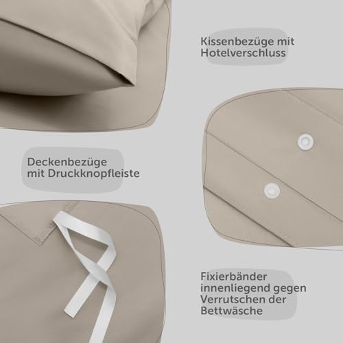 Blumtal Bettwäsche 250x200cm + 2X 50x80cm Kopfkissenbezug - Oeko-TEX zert. Mikrofaser Bettwäsche Set - Mikrofaser Bettbezug bis 95 °C… – Ansicht 4