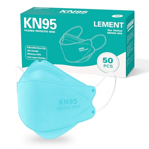 LEMENT KN95 Face Masks,50 Pack Breathable Dust Safety Mask For Adult, Blue