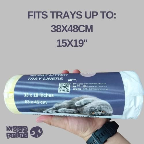 Pack of 75 Cat Litter Tray Liners Scratch Resistant Bags For Cat Litter BoxCat litter box liners fits trays up to 38x48cm - with drawstrings - Litter Tray Liner - Cat Litter Bags -Medium to large (75)