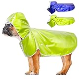 Weesiber Dog Raincoat Waterproof, Reflective Dog Rain Jacket Coat with Transparent Brim Hood, Adjust