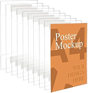Kurtzy A4 Adhesive Wall Poster Holders(10 Pack) - Universal Wall Mounts - Crack & Scratch Resistant - Clear Acrylic Sign Displays with Adhesive Tape - Office, Store & Restaurant - No Drilling Required
