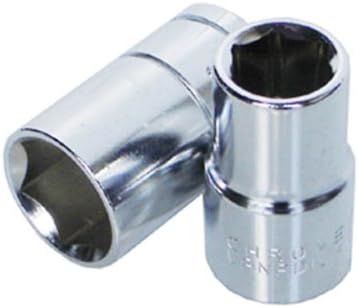 Shop-Tek 63111 1/2"Dr x 18 mm Shallow Socket Made of Chrome Vanadium Steel (6 Point)