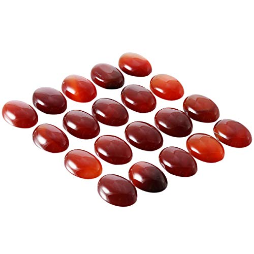 Mookaitedecor 12Pcs Carnelian Oval Cabochon Gemstone Cab Flatback Stone For Jewelry Making, 13X18Mm #TOP8