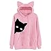 Produktbild iHENGH Womens Cat Print Long Sleeve Hoodie Sweatshirt Hooded Pullover Tops Blouse(Rosa, XL)